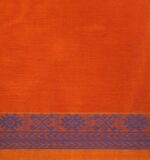 Neon Orange Embossed Kovai Cotton Saree