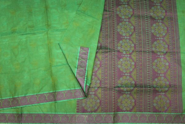 Green Embossed Kovai Cotton Saree