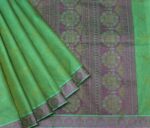 Green Embossed Kovai Cotton Saree