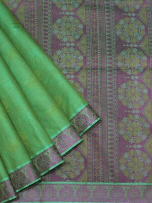 Green Embossed Kovai Cotton Saree
