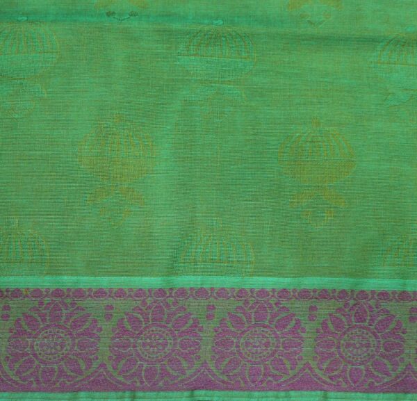 Green Embossed Kovai Cotton Saree
