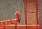 Black White Korvai Semi Chanderi Saree