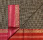 Black White Korvai Semi Chanderi Saree