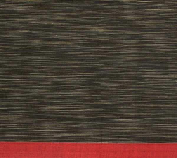 Black Handloom Kovai Cotton Saree With Temple Border
