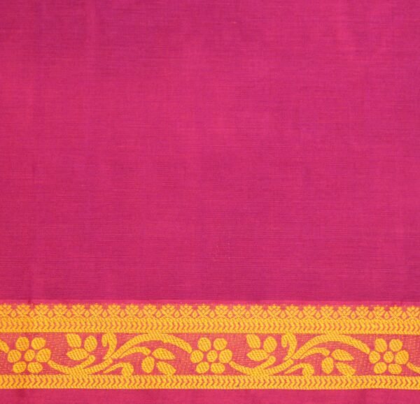 Rani Pink Kovai Cotton Saree with Parrot Motifs