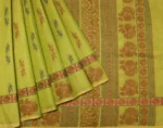 Pure Handloom Kovai Cotton Saree In Light Green Shade