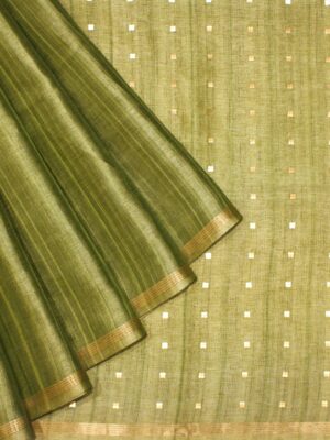 Mehendi Green Semi Tussar Saree