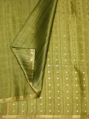 Mehandi Green Semi Tussar Saree