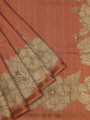 Terra Cotta Shades Semi Tussar Saree