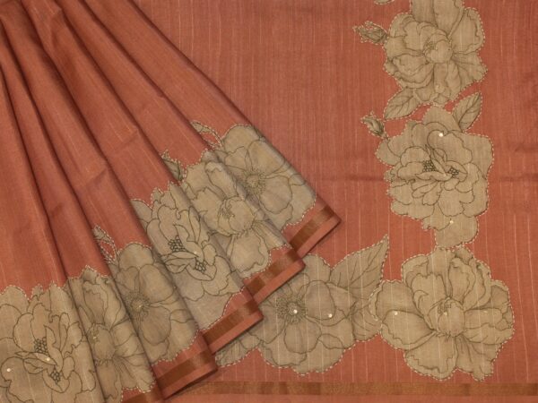 Terra Cotta Shades Semi Tussar Saree