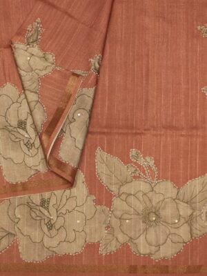 Terra Cotta Shades Semi Tussar Saree