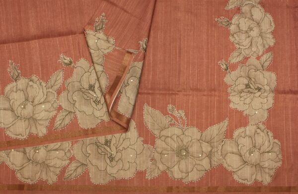 Terra Cotta Shades Semi Tussar Saree