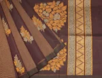 Pure Handloom Kovai Cotton Saree In Coffee Brown
