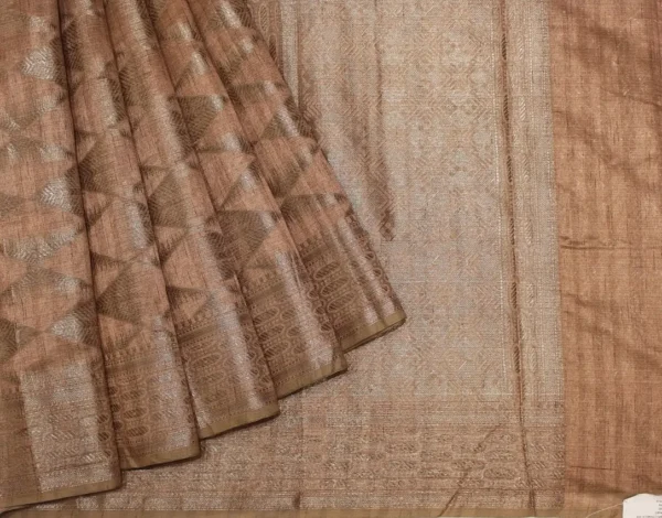 Semi Banarasi Saree In Copper Brown