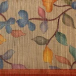 Semi Tussar Saree In Kalamkari With Off And Off