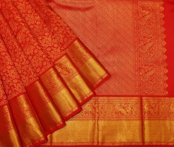 Brocade Bridal Soft Silk Saree In Crimson Red