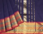 Deep Navy Blue In Kanchi Chettinad Cotton Saree