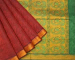 Deep Maroon Pure Embossed Cotton Saree