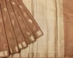 Sandal Brown Semi Chanderi Saree With Paisley