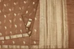 Sandal Brown Semi Chanderi Saree With Paisley