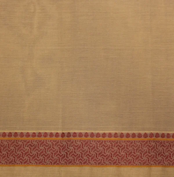 Pure Handloom Kovai Cotton Saree In Light Beige