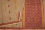Pure Handloom Kovai Cotton Saree In Light Beige