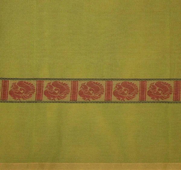 Pure Handloom Kovai Cotton Saree In Light Green Shade