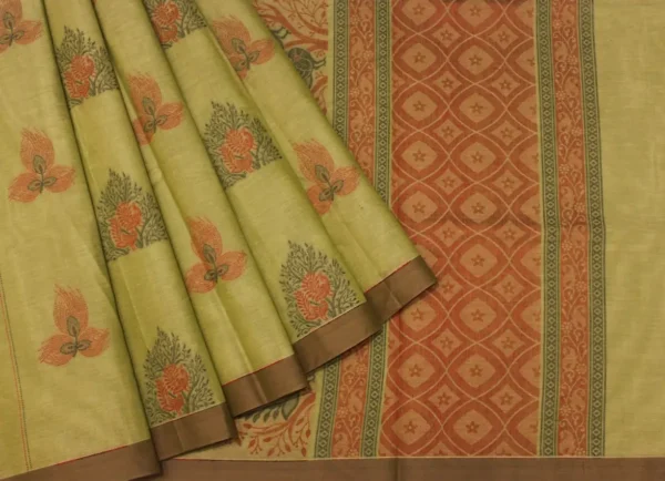 Light Green Pure Kovai Cotton Saree