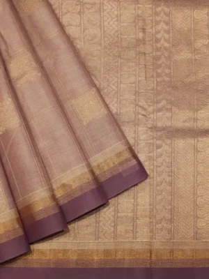 Pure Hnadloom Kovai Cotton Saree In Mauve Purple