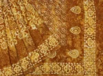 Mustard Yellow Mulmul Cotton Saree With Batik