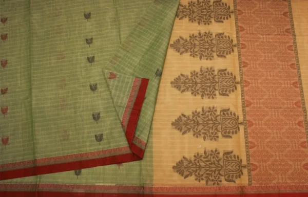Pear Green Handloom Kovai Cotton Saree