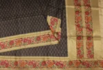 Charcoal Black Semi Tussar Saree