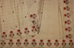 Cream Floral Semi Tussar Saree