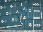 Semi Tussar Saree In Teal Blue