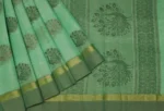 Teal Green Handloom Kovai Cotton Saree