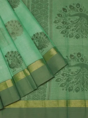 Teal Green Handloom Kovai Cotton Saree