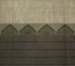 Warm Grey Kovai Cotton Saree With Temple Border