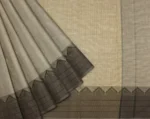 Warm Grey Kovai Cotton Saree With Temple Border
