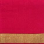 Dark Blue Silk Cotton Saree with Rani Pink Pallu