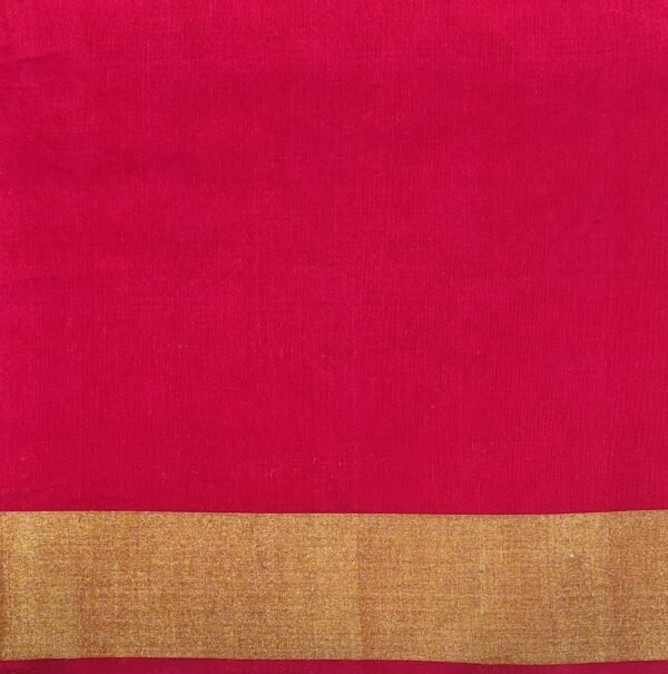 Dark Blue Silk Cotton Saree with Rani Pink Pallu