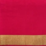 Dark Blue Silk Cotton Saree with Rani Pink Pallu