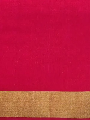 Dark Blue Silk Cotton Saree with Rani Pink Pallu In Blouse