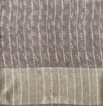 Gray Tussar Silk Saree with Silver Zari Border
