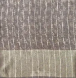 Gray Tussar Silk Saree with Silver Zari Border