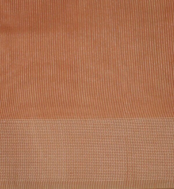 Peach Orange Semi Chanderi Saree with Thread Embroidery