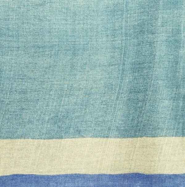 Pure Tussar Silk Saree in Blue with All-Over Prints