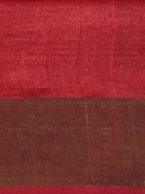 Wine Red Tussar Silk Saree In Blouse
