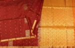 Pure Handloom Soft Silk Saree In Red Brown