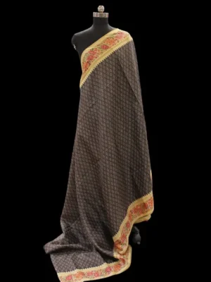 Charcoal Black Semi Tussar Saree