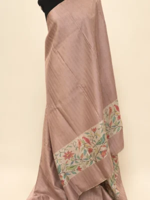 Dusty Mauve Pink Semi Tussar Saree